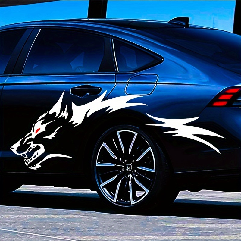 

2 Wolf Totem Waterproof Car Sticker-car Decoration, Car Body Side Sticker, Pe Material, And Remove Wolf Sticker Waterproof