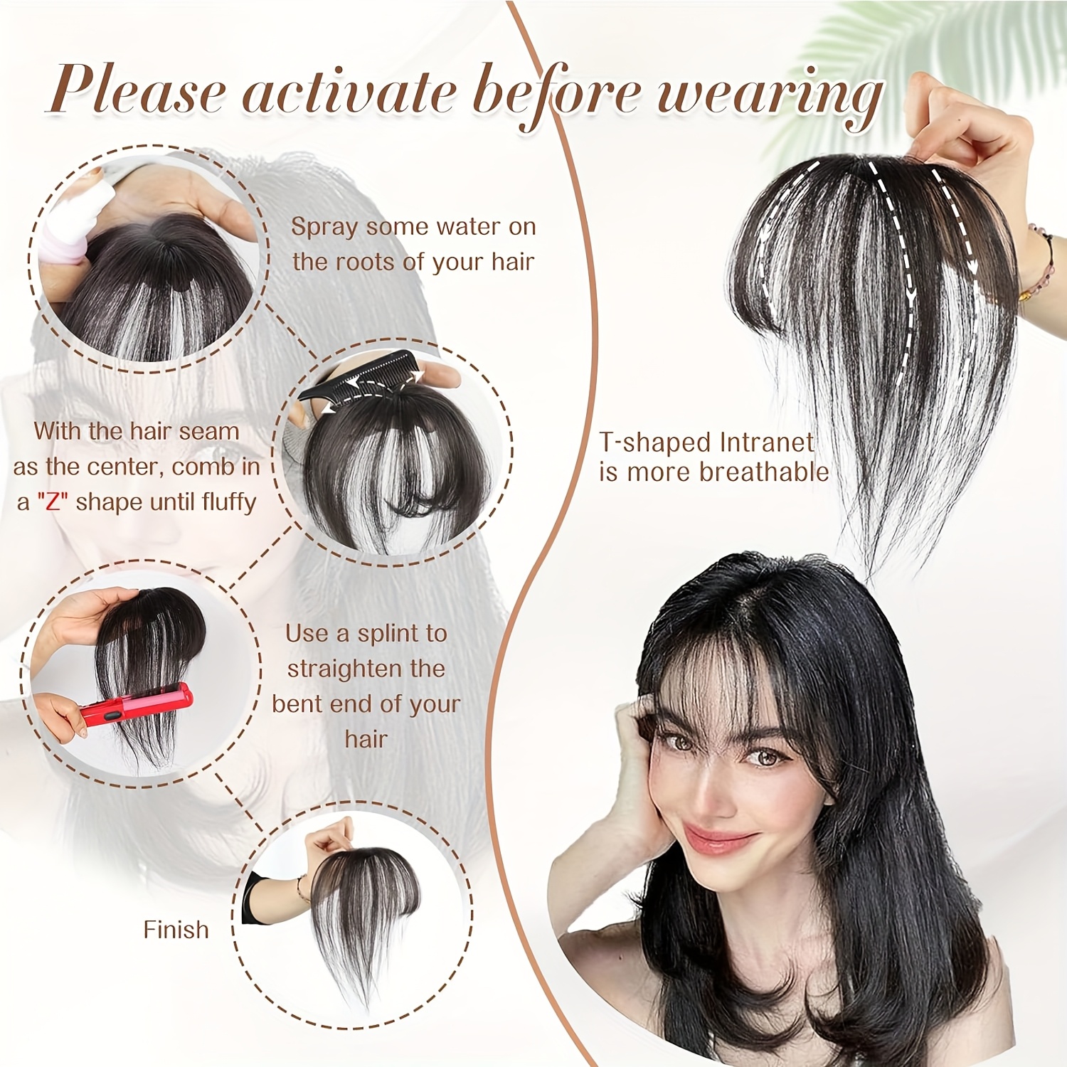 mothers day thin 3d wispy air fringe bangs clip in 100 real   human hair front hairpiece 360 cover     details 2