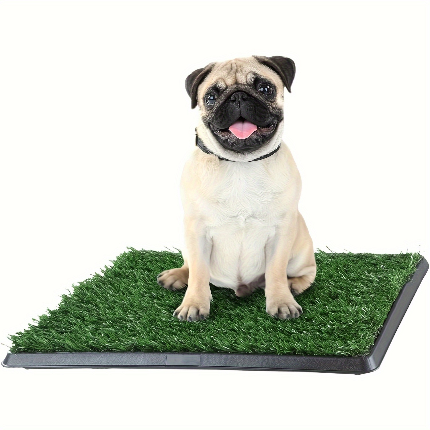 

leak-proof" Washable Dog Potty Tray With 3-layer System - Indoor/outdoor Puppy Training Pad, Durable Plastic Litter Box (20x16inch Grass Mat Included) Dog Pee Pads Washable Dog Pee Pad Tray