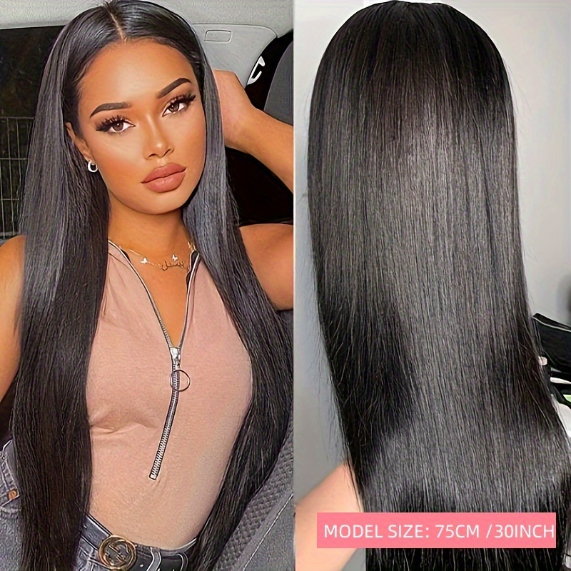  less wigs human hair 180 density pre cut lace less wig hd straight 4x4 closure wigs for women real no wigs for women details 0