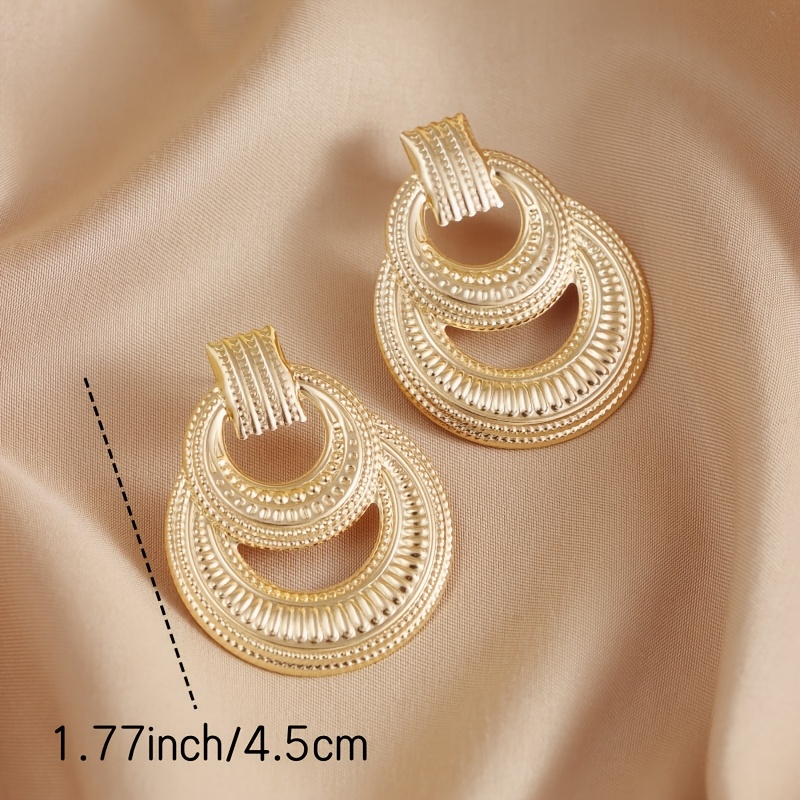 Exaggerated Print Double Hoop Earrings for Women's Party