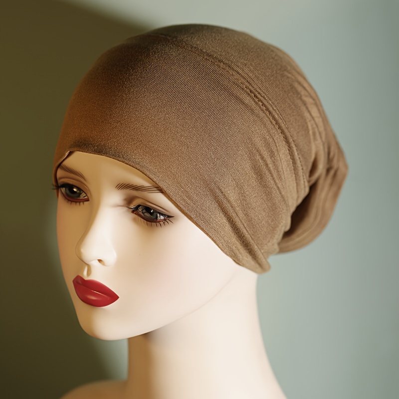 2 Baumwolle Hijab Undercaps - Bequeme Untertücher Für Damen In Schwarz & Khaki