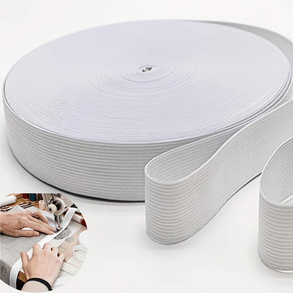 TEMU 15.75 Feet Bande Élastique de Couture en Tricot Haute Élasticité Bobine Blanche Garniture Élastique pour Pantalons Taille Ceinture Perruque