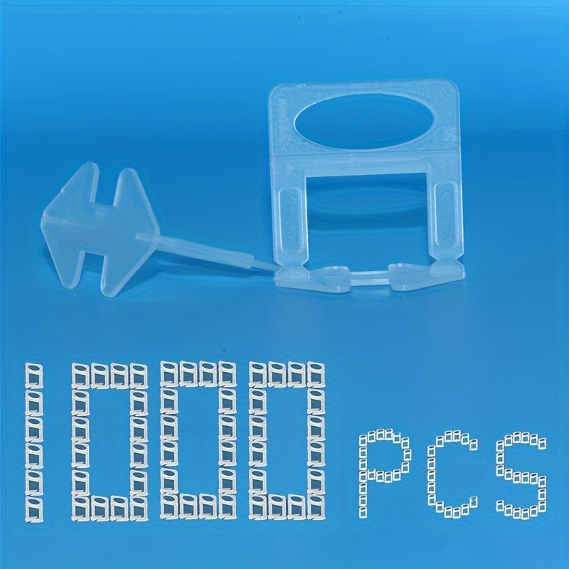 

1000pcs Tile Leveling System - Plastic Spacer Clips, 1.0mm-3.0mm Sizes, For Perfect Diy Tile And Stone Installations, With Easy-to-use Arrow-shaped Tool