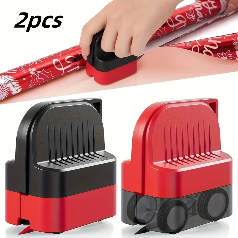 

Set Of 2, A Wrapping Paper Cutter With Wheels, Suitable For Cutting Gift Wrapping Paper, Compatible With Rolls Of Paper And Sheets.