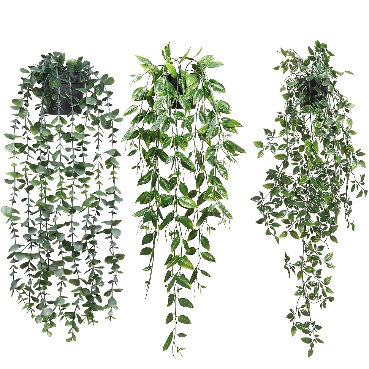 

3pcs Lifelike Artificial Hanging Plants - Vibrant Potted Greenery For Home, Office & Wall Decor | Perfect Gift Idea, Indoor Decor