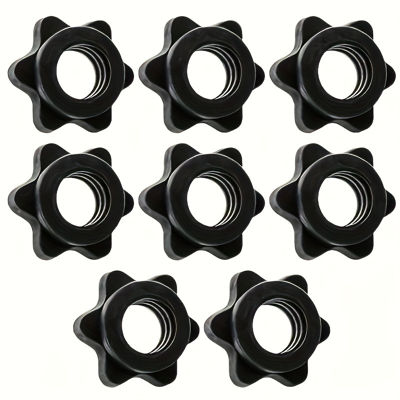

8pcs/set Dumbbell Hex Nuts, 2.5cm/0.98in Non-slip Barbell Spring Clips, For Strength Training, Dumbbell And Barbell Lifting