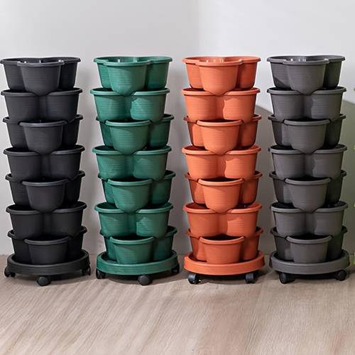 self watering planters 17pcs self watering planters with watering system heavy duty plastic stackable hanging and standing flower pots for indoor outdoor gardens self watering garden beds with drainage holes no manual watering
