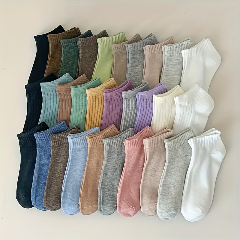 20/10 Pairs of Colorful Socks Set - Invisible Boat Socks, Hand Washable - All-Season Comfortable Breathable Short Socks, Soft, Sweat-Absorbent, Breathable Unisex Fashion Couple Socks