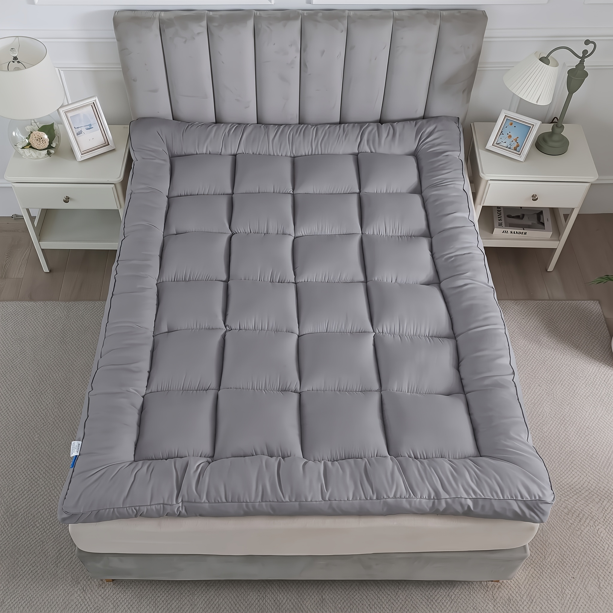 Mattress Topper 8cm Ramadan Mattress Topper 900gsm Made From Durable Microfiber, Featuring A Soft And Breathable Texture, Luxury For Bedroom, , Dorm