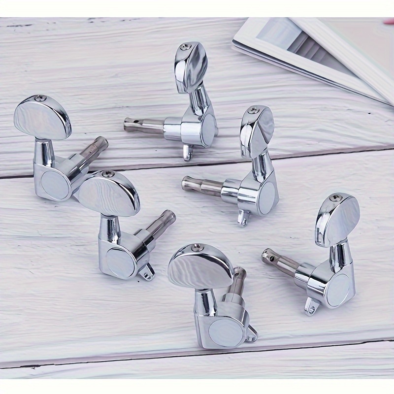 

6pcs Small Oval Metal Pegs Keys Tuners Machine Heads Buttons Knobs Handle.