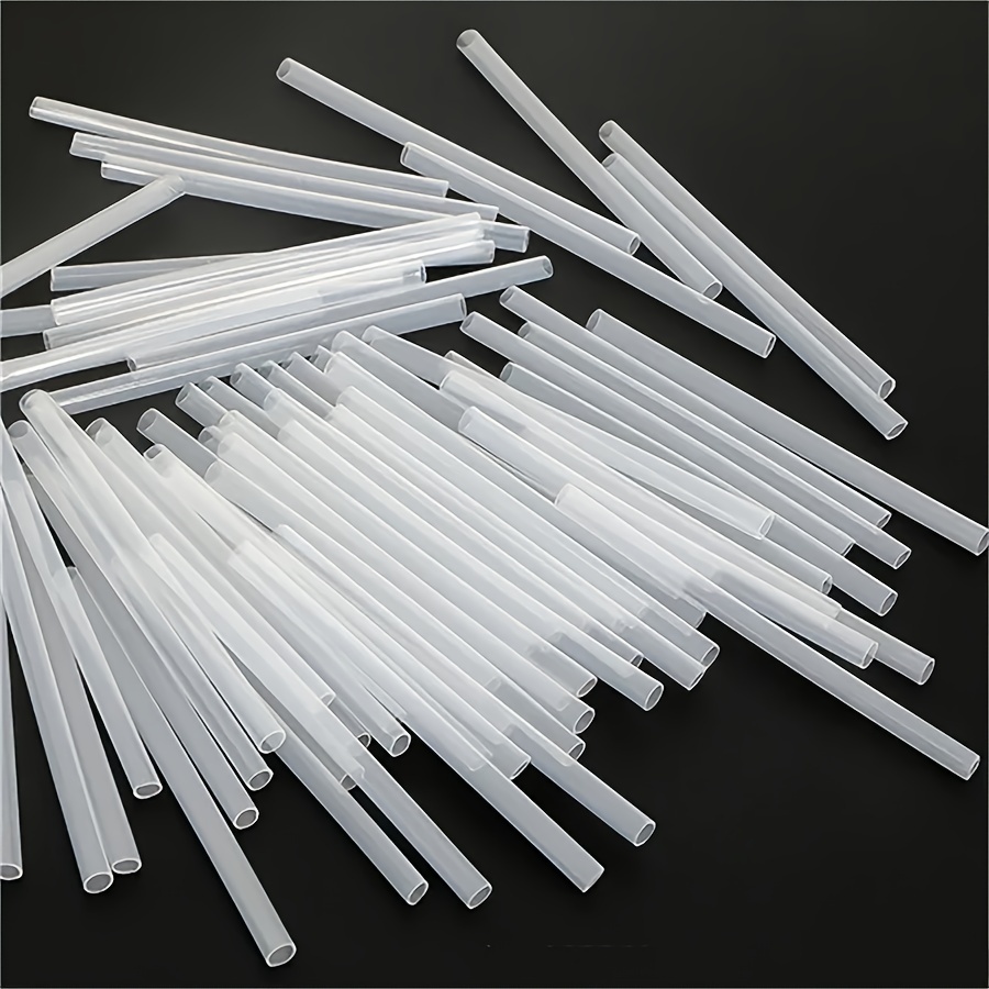Image of 50pcs Balloon Additions Transparent Straws Foil Balloon Inflation Straws