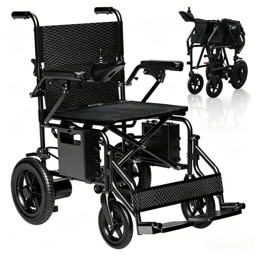 adult electric wheelchair lightweight foldable portable all terrain electric wheelchair safe comfortable and with a load capacity of 300 assistive device for the and disabled