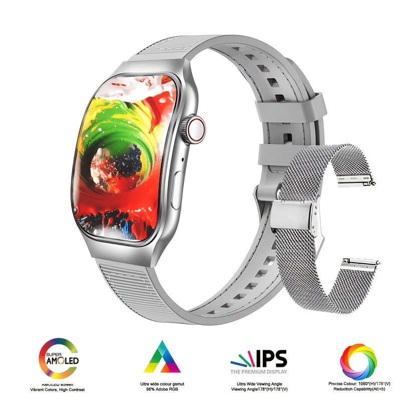 TEMU Valentine's Day Gift - []2.01" Curved Screen Smartwatch - Wireless 5. Calling, Built-in Mini Games, , 100 , Full Touch Fitness , With Magnetic