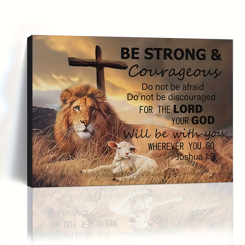 Be strong and courageous - Scripture farmhouse sign - Joshua 1:9 - rustic wood sign - scripture wall art - bible shops verse signs -christian gift