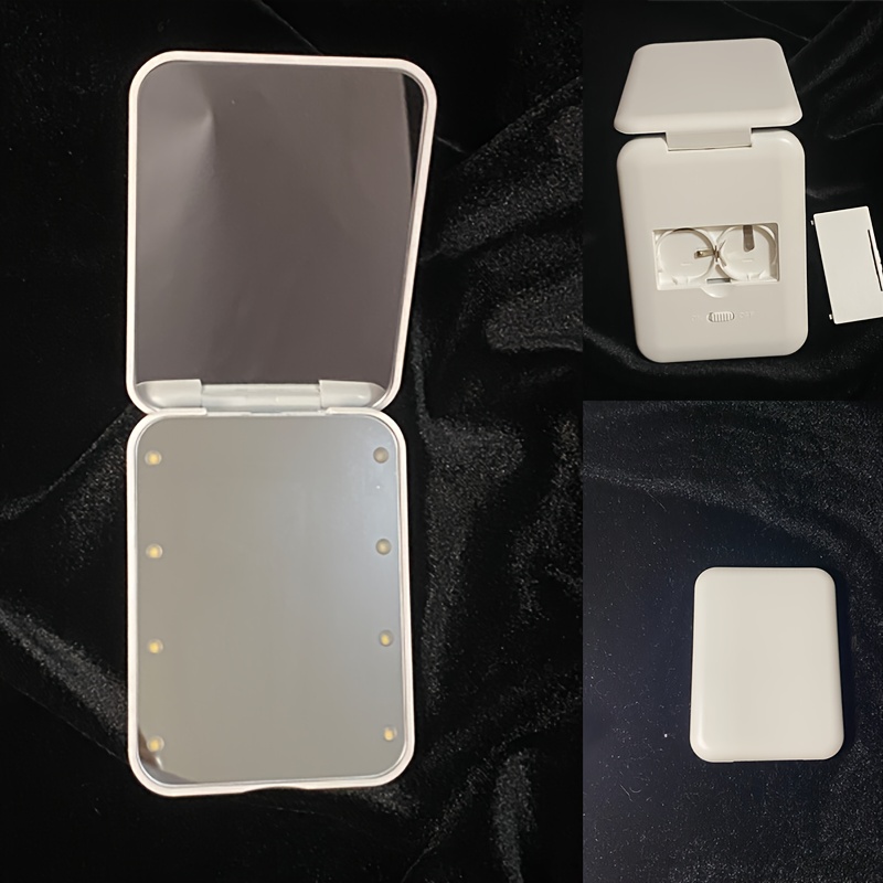 Taschenspiegel Mit LED Licht – Doppelseitig 1x/3x Vergrößerung, Faltbar, 8,4 X 6,3 Cm, Für Geldbörse