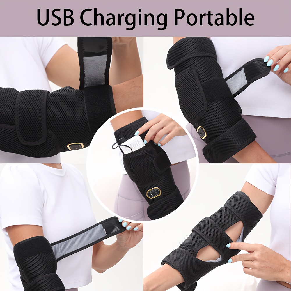Heated Elbow Massager USB Power Elbow Pad Portable Protector Joint Massage for Relaxation Warmth Unisex Father's Day Gift
