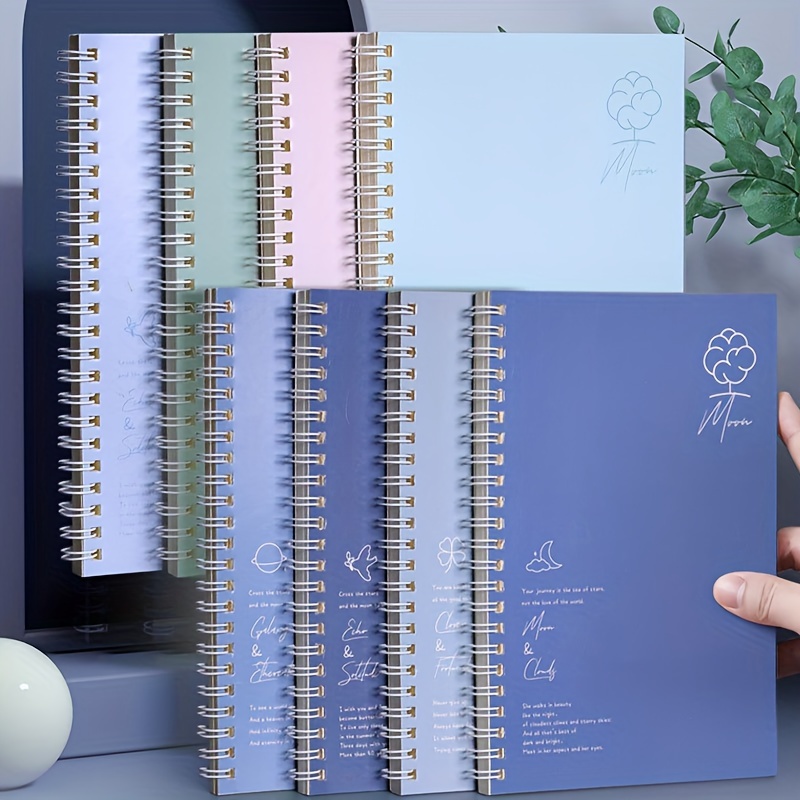 

4-pack A5 Spiral Notebooks With Minimalist Design - Sturdy Wirebound Lined Journals