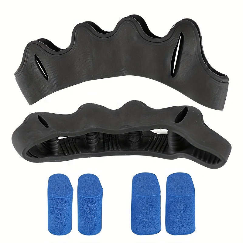 2pcs Set Of High-elastic Silicone 5-hole Toe Separators, With 4pcs Adjustable Spacer Pads - Comfortable Toe Protectors For Men And Women's Long- Use, Suitable For Toe , Foot Care, Daily Use, Yoga