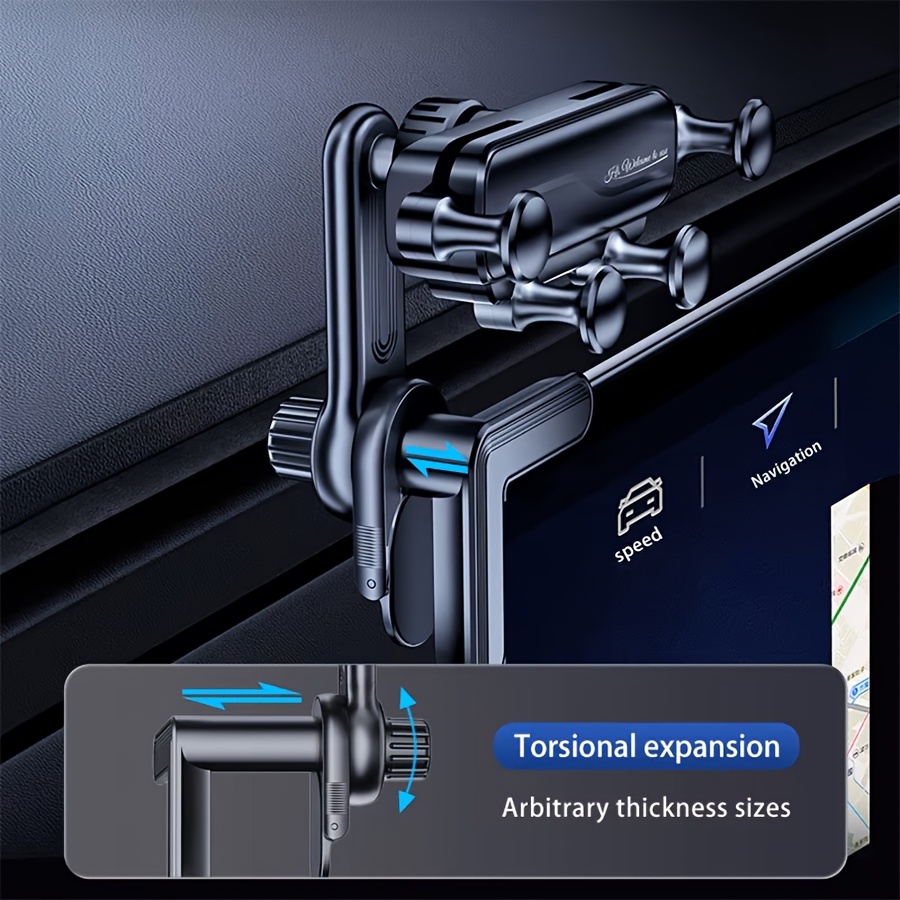 TEMU 360-degree Rotating Auto Mount With Torsional Expansion - Waterproof Abs Dashboard Holder For Smartphones, Gps Devices, And Navigation Systems,