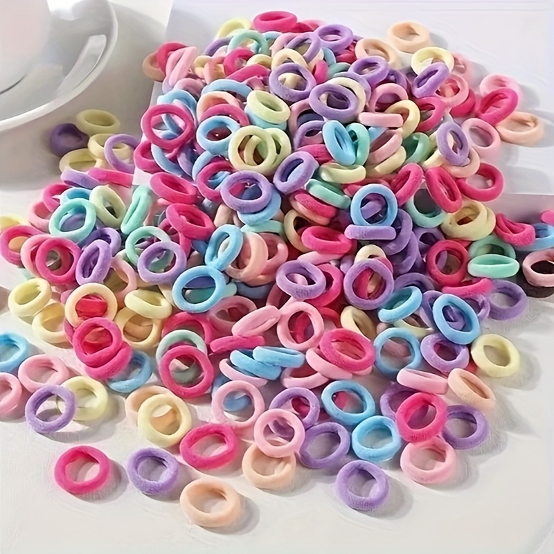 TEMU 980pcs Of Colored Hair Bands, Seamless Elastic Hair Band Accessories, Hair Bands, Rubber Bands, Diy Hair Bands, Small Braided Accessories,