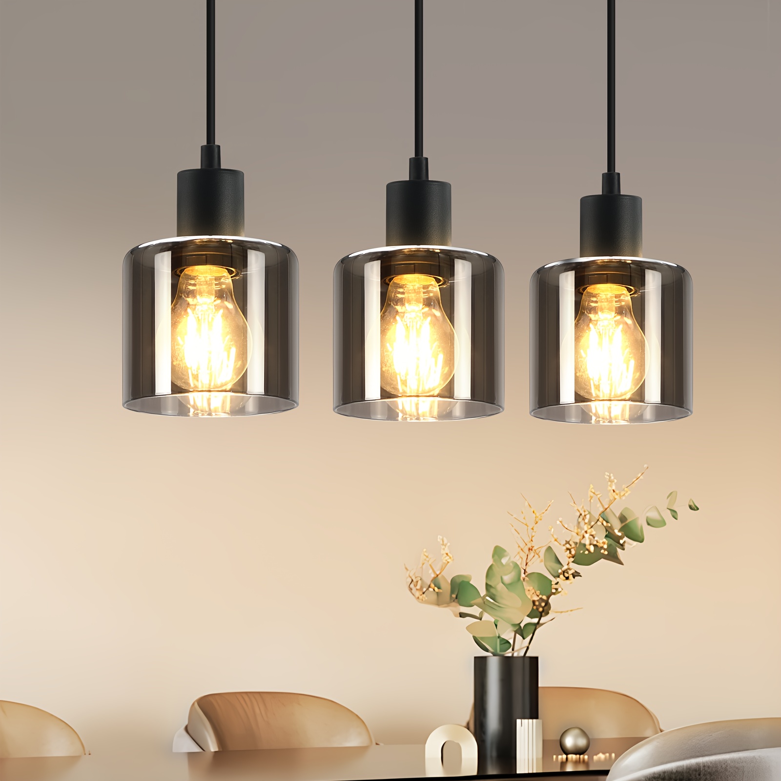 TEMU Dining Table Pendant Light Black - Dining Table Light Pendant Light E27 Pendant Light Flame Dining Room Light Industrial Pendant Light Vintage