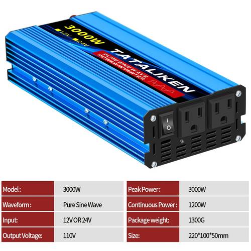 3000 1000 4000 5000 10 000 sine wave portable car inverter 12v to ac 110v suitable for outdoor camping rv easy to carry