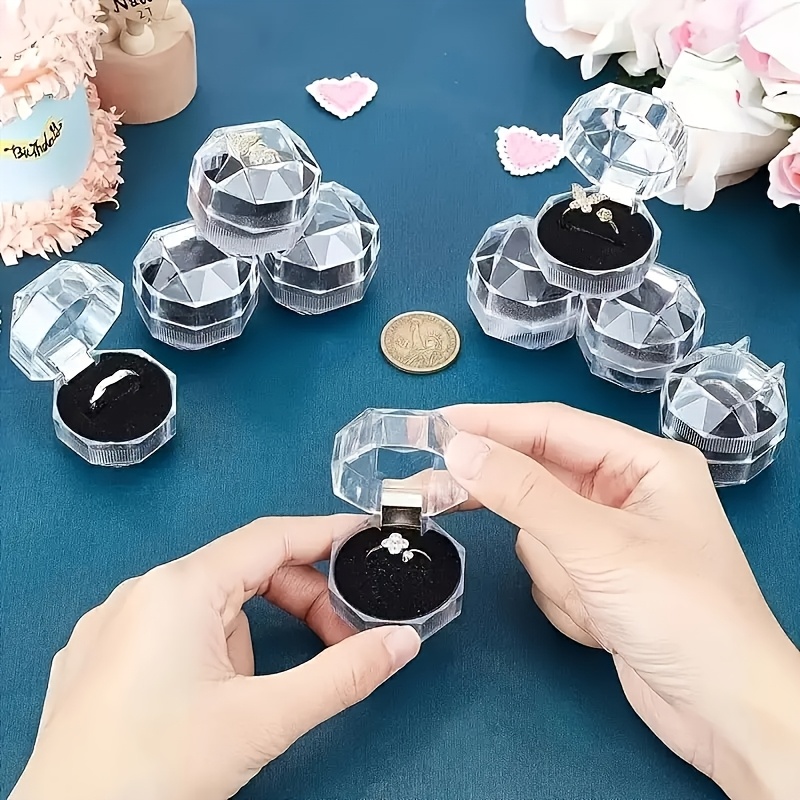 27pcs Crystal Clear Acrylic Jewelry Gift Boxes with Foam Insert