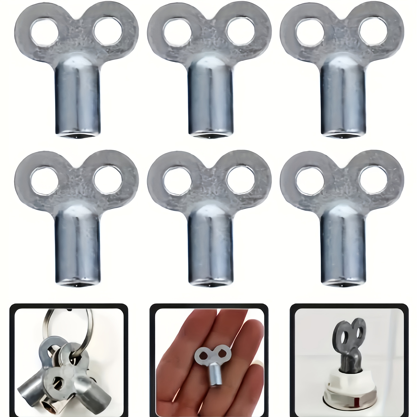 6pcs Square Wrench Radiator Valve Bleed Valve Key Drain Heat Sink Switch Bleed Drain Inner Corner Wrench Radiator Maintenance, Radiator Bleed Valve Key, Radiator Bleed Valve