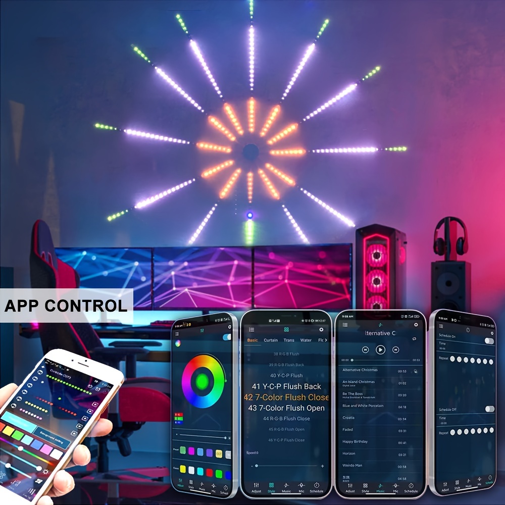 1pc remote control led strip lights fantasy colorful fireworks led lights with music synchronization decorating bedroom room stage wedding Product details 5