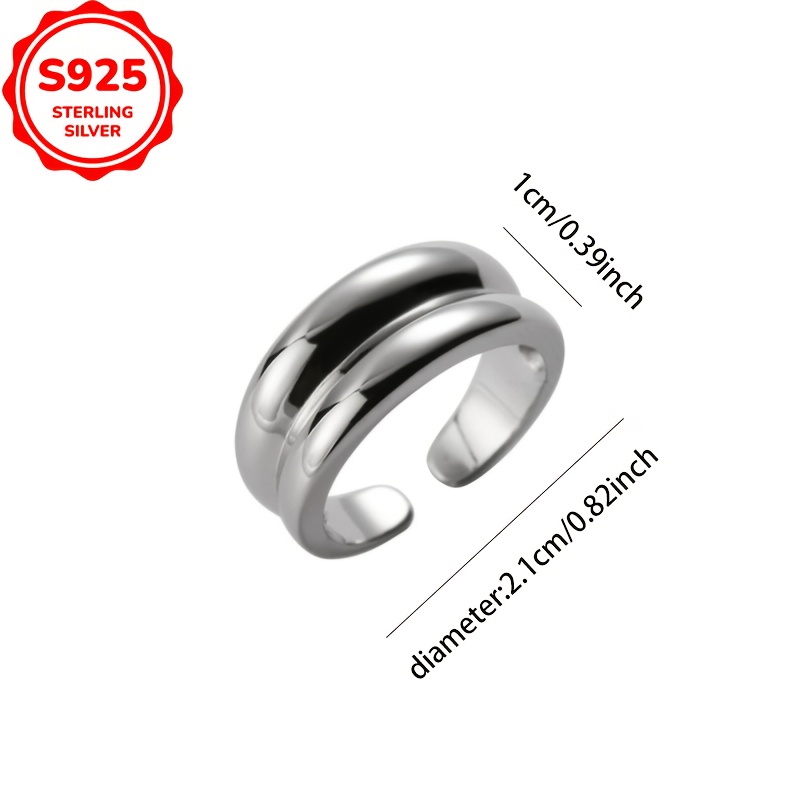 925 Silver Double Layered Stacking Ring Hypoallergenic Minimalist Daily Wear