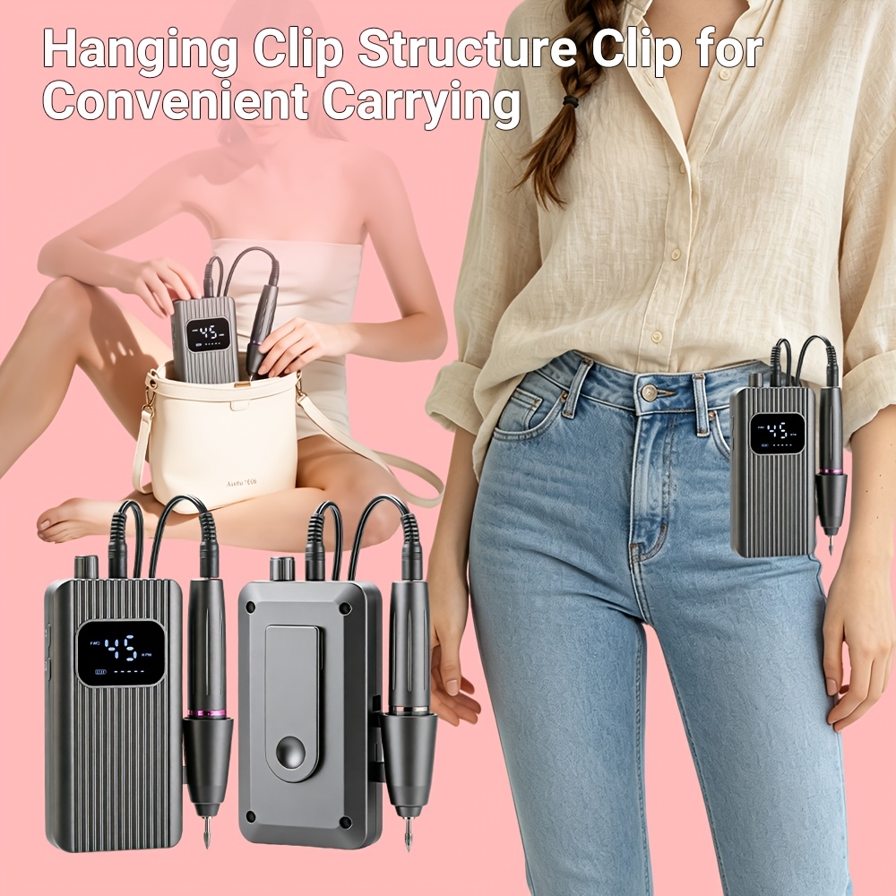 Portable Nail Drill Machine, Rechargeable USB Electric Nail Grinder Set