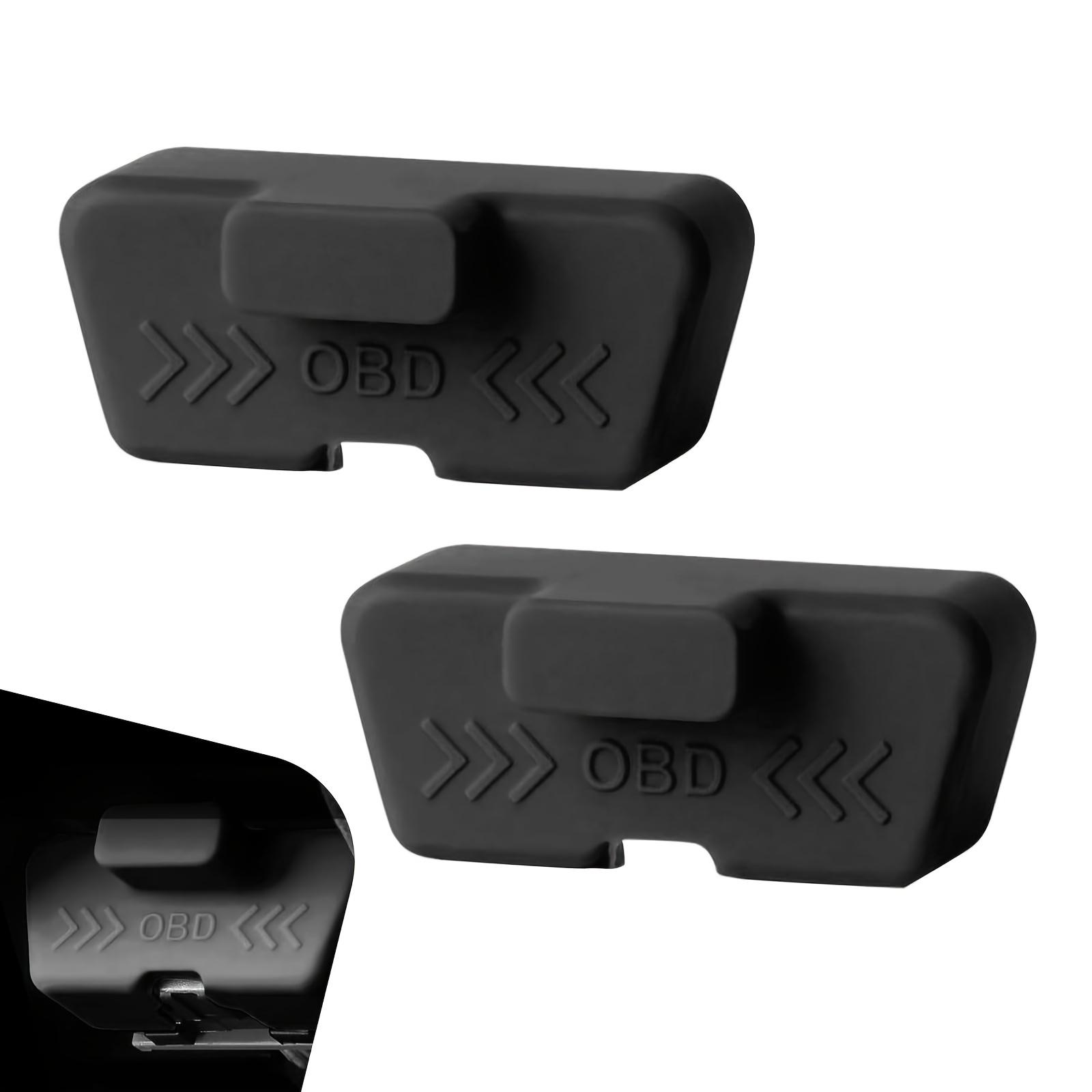 TEMU 2pcs Universal Silicone Obd Protector Cover - Waterproof Dustproof Car Obd Cap (black)