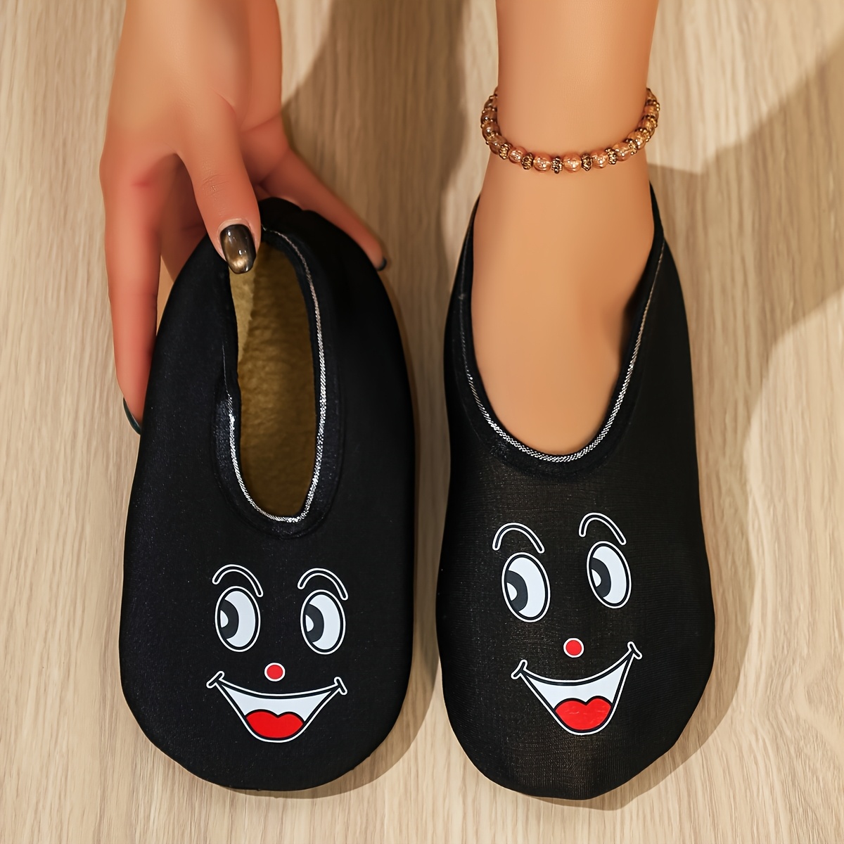 TEMU Anzxy Women's House Slippers With Cute - Breathable Slip- Indoor/outdoor Floor Shoes Suitable For Beach, Yoga,, Soft Sole & Elastic Sole For,