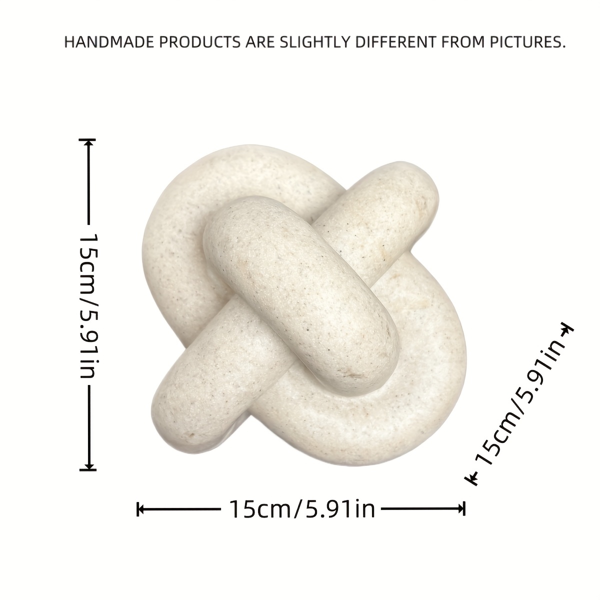 1pc Modern Geometric Knot Sculpture - Interlocking Loop Resin Statue, Chain Decor For Indoor/ Use Suitable For Farmhouse,, Mid- & Minimalist Decor - Elegant Tabletop/shelf Decoration, Gift