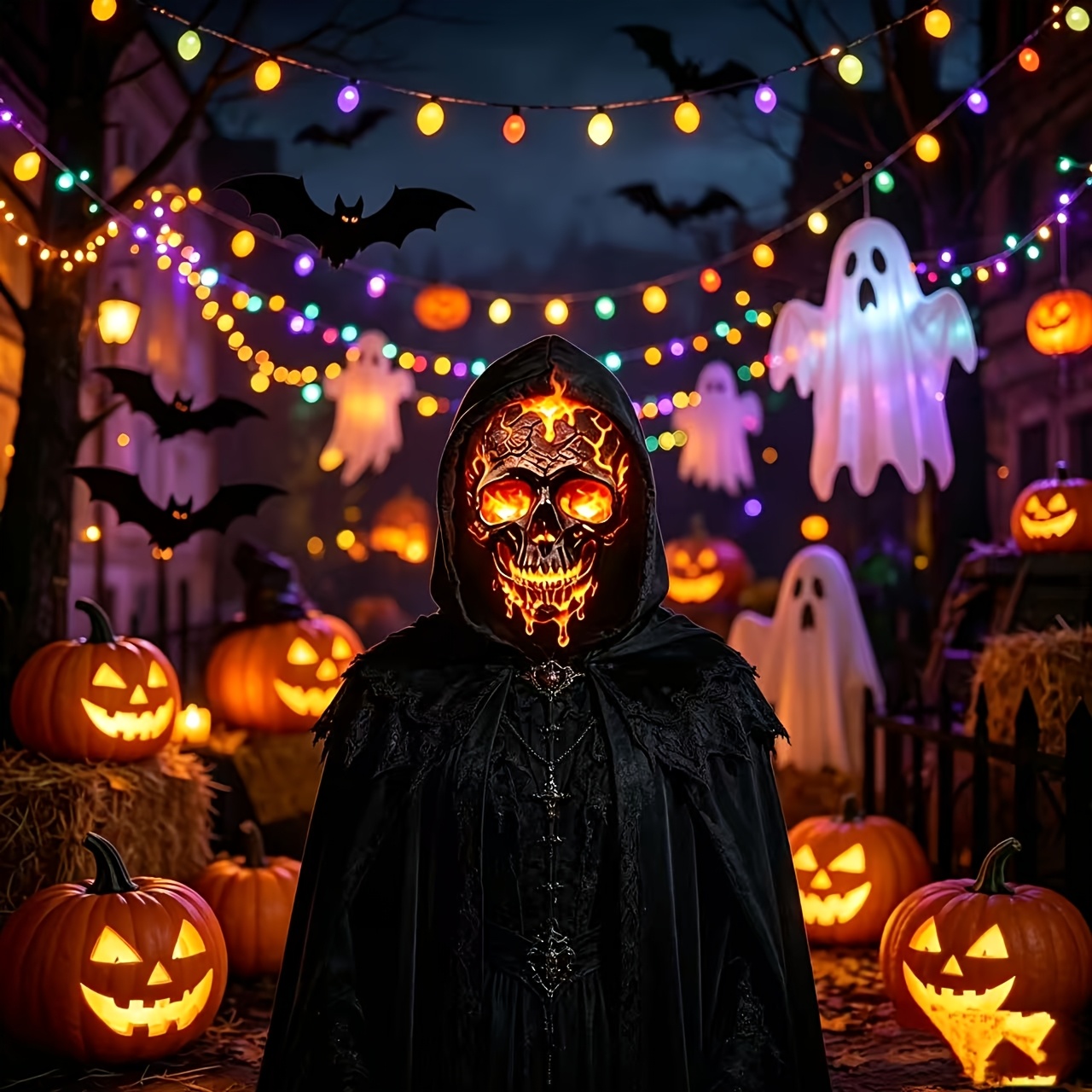 New Halloween Skull Face Mask, Unisex Cycling Bandana Prop