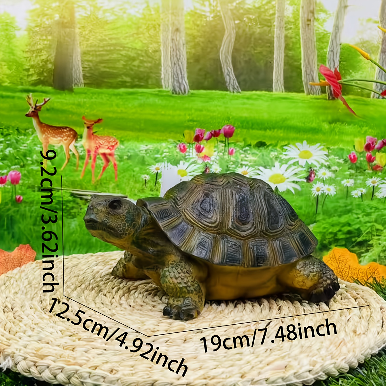 1pc realistic resin turtle garden decor green grass - Temu