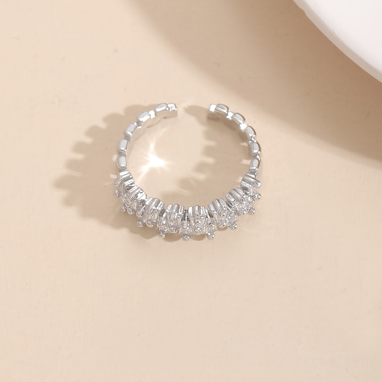 Sophisticated Copper Open Ring with Zirconia