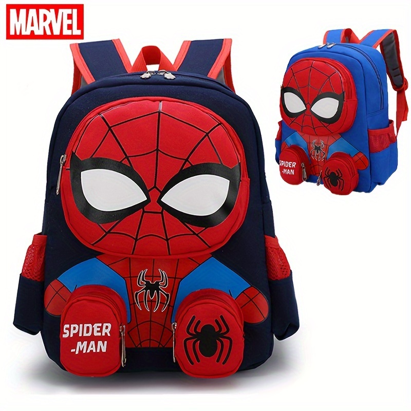 

Marvel Spider-man Backpack, Cartoon Printed Nylon School Bag With Kawaii Color Block Design, Easy Zip Closure, Ideal For Birthdays, Christmas, Halloween, Thanksgiving, Party Gifts