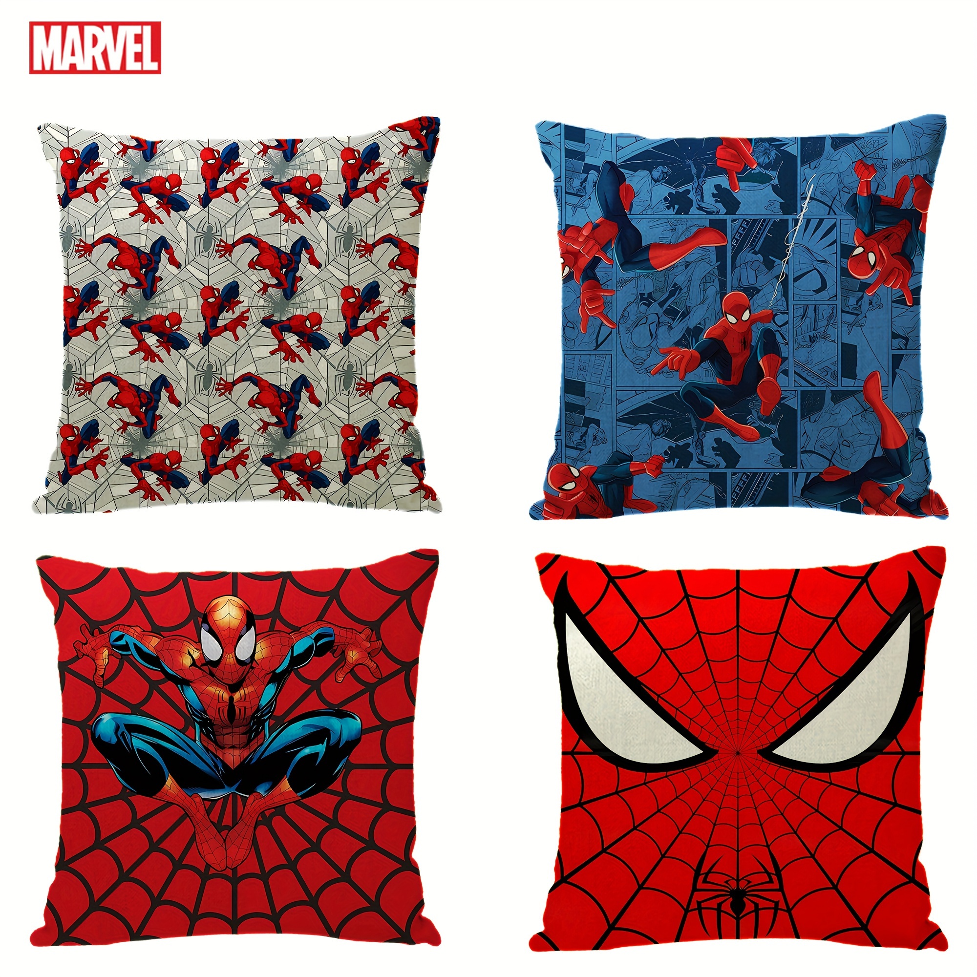 

linen Comfort" Marvel Spider-man 2024 Collectible Pillowcase (18"x18") - Vintage Style, Linen Material, Perfect For Bedroom & Car Decor