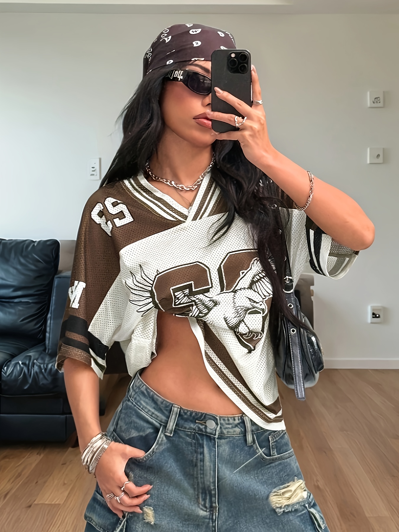 womens y2k retro soccer jersey tee stadium breathable semi - Temu