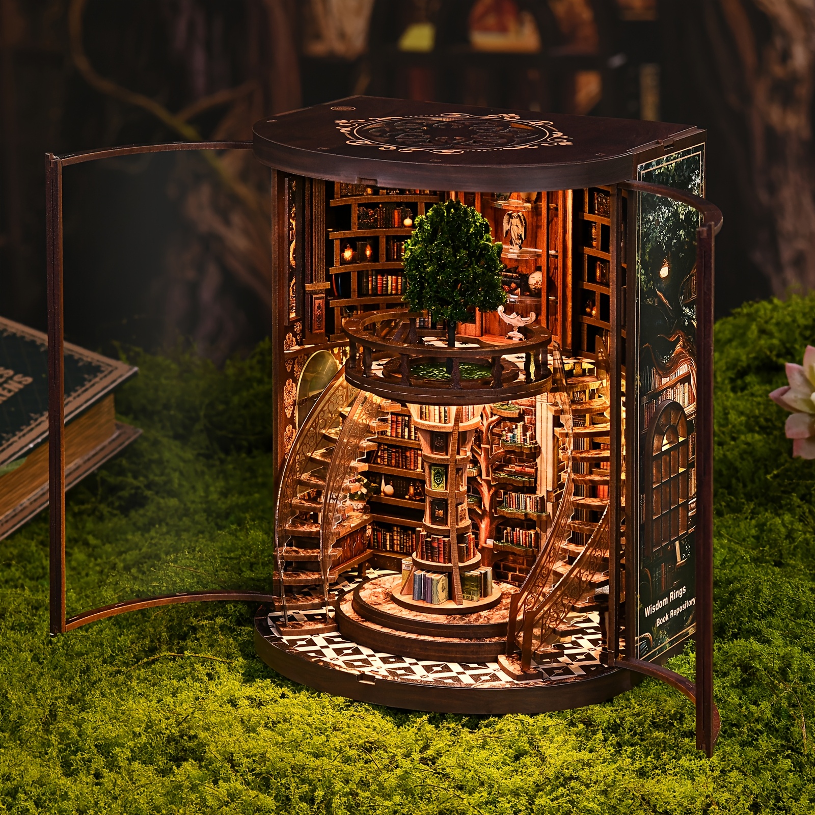 wisdom library book nook kit 3d wooden puzzle bookshelf - Temu