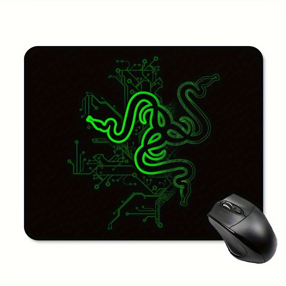 Image of Black & Green Snake Design Rubber Mouse Pad - 9.45 X 7.9 Inches, 3mm Thick - Stylish Office Desk Accessory & Perfect Gift For Coworkers, Mat | Stylish Desk Accessory | Thick Mouse Pad