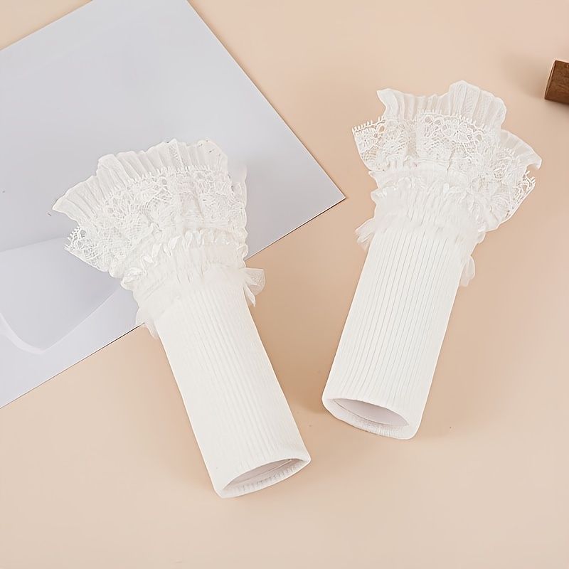 A Pair Of Decorative Fake Sleeves With Lace Trim For Women