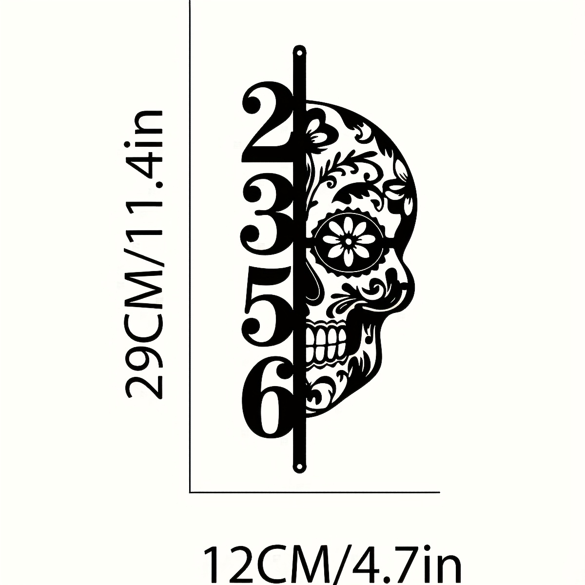 TEMU 1pc Customizable Vintage-style Iron Sugar Address Sign - Wall-mounted House Number With Traceless Double-sided Tape, No-drill For Halloween &