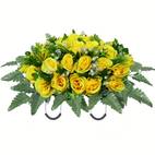 artificial cemetery flowers silk rose floral arrangement for outdoor tombstone decoration sympathy memorial day display no container included silk flowers for cemetery