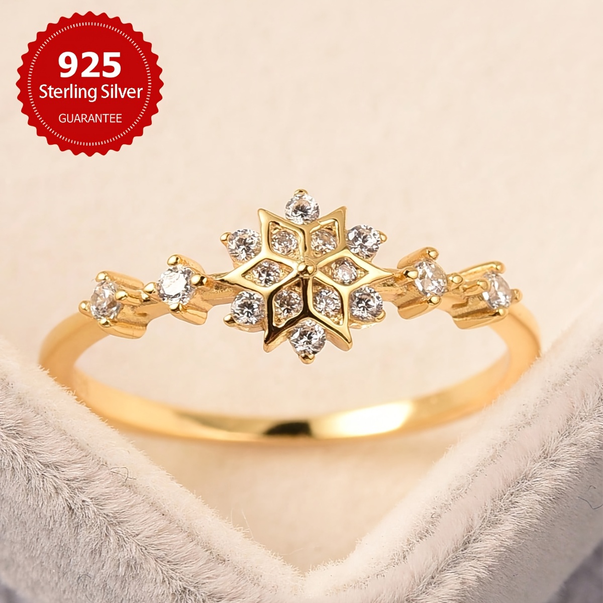 Women's Dazzling Snowflake S925 Sterling Silver Ring