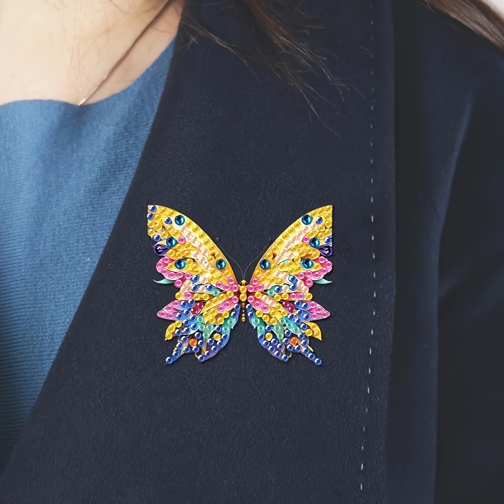 4pc Butterfly Theme DIY Crystal Diamond Painting Brooch Kit