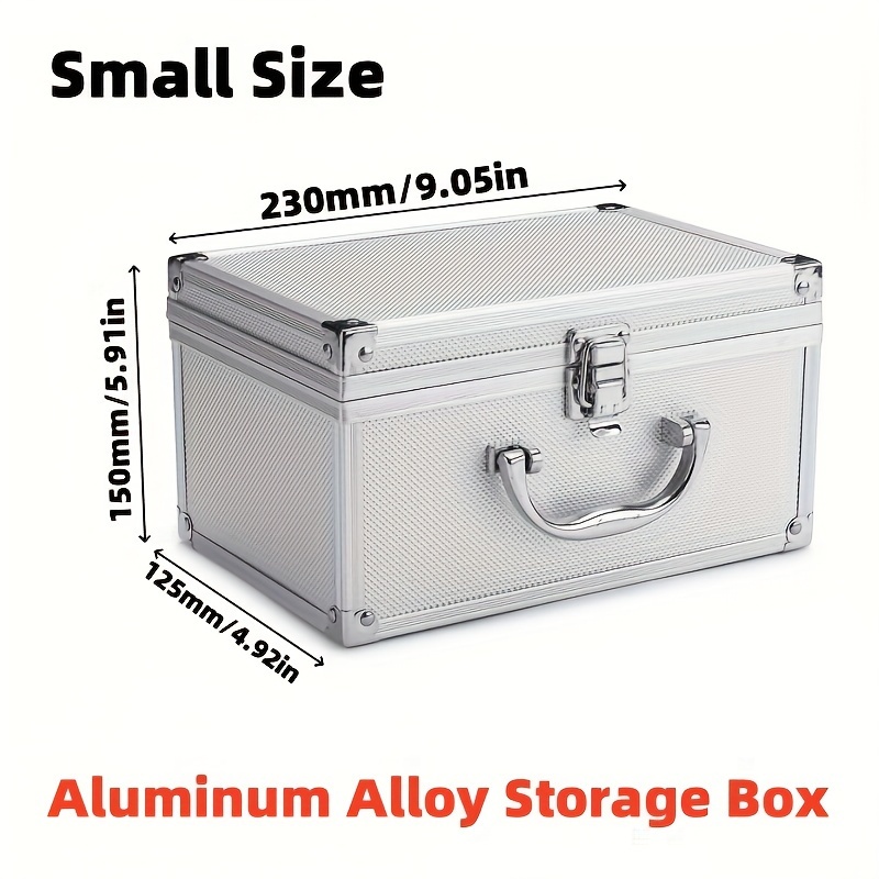 TEMU -large Aluminum Alloy Storage 12.2x7.09x6.69in - Waterproof & Stain , For Tools, Jewelry, Cosmetics, And - Buckle Closure