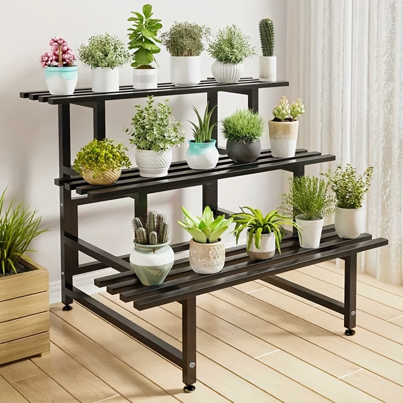 * 3-storey balcony flower stand, balcony floor-standing shelf,  air-conditioned outdoor shelf, outdoor * bonsai flower stand,  floor-standing succulent plant display shelf